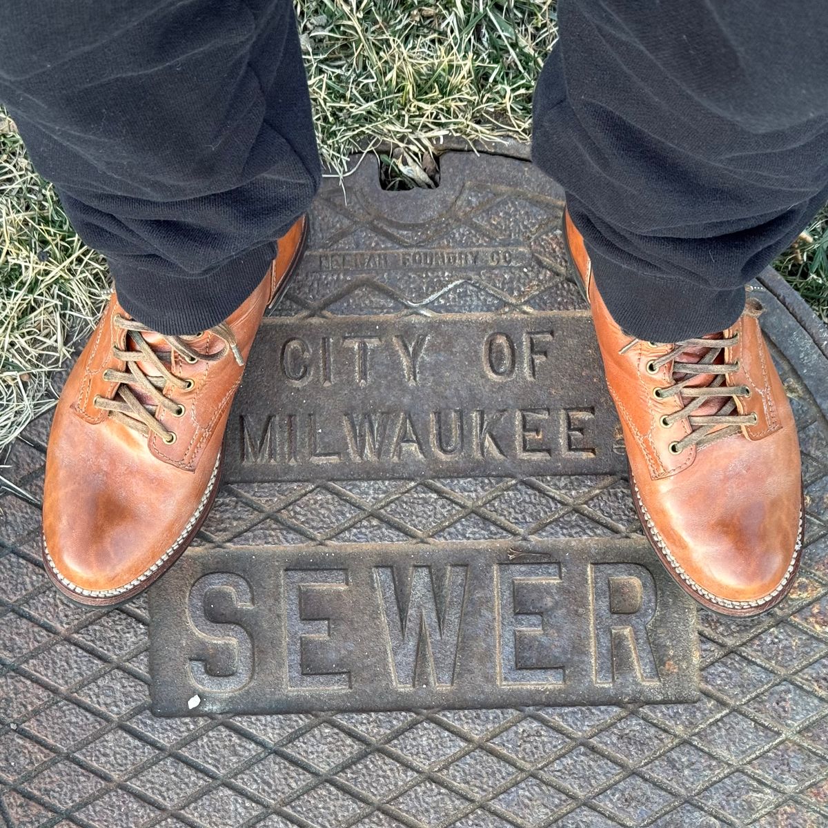 Photo by chris.8888 on February 23, 2026 of the Oldspeed MFG Service Boot 6” in Horween Russet Horsehide Strips.