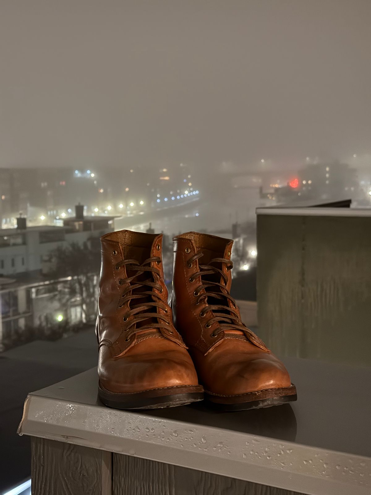 Photo by chris.8888 on March 6, 2026 of the Oldspeed MFG Service Boot 6” in Horween Russet Horsehide Strips.