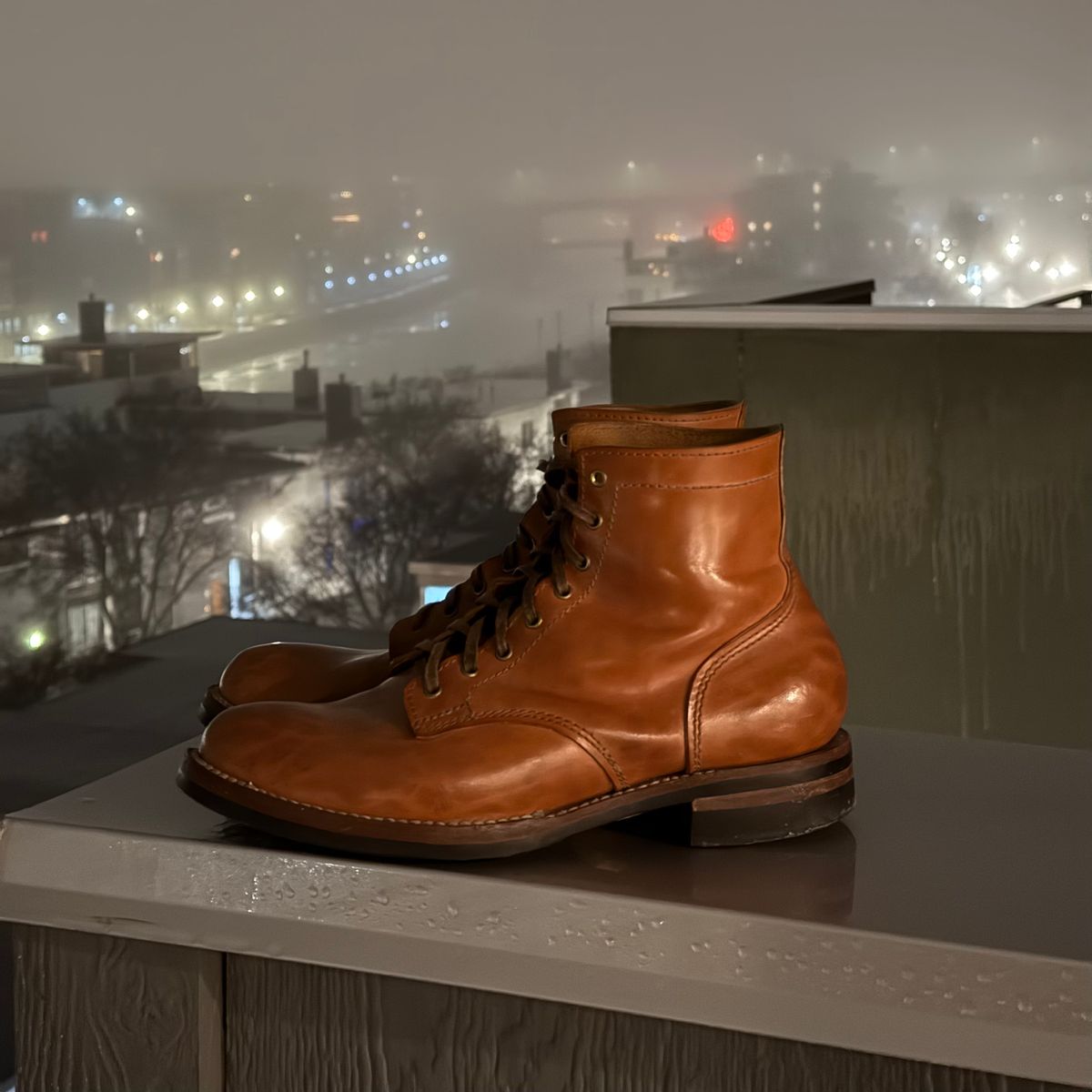 Photo by chris.8888 on March 6, 2026 of the Oldspeed MFG Service Boot 6” in Horween Russet Horsehide Strips.