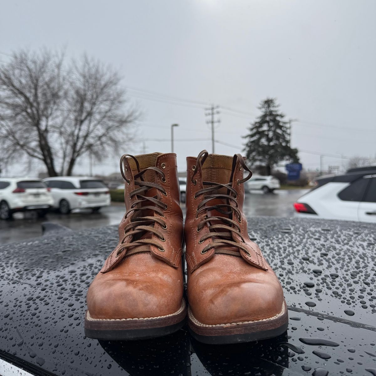 Photo by chris.8888 on March 11, 2026 of the Oldspeed MFG Service Boot 6” in Horween Russet Horsehide Strips.