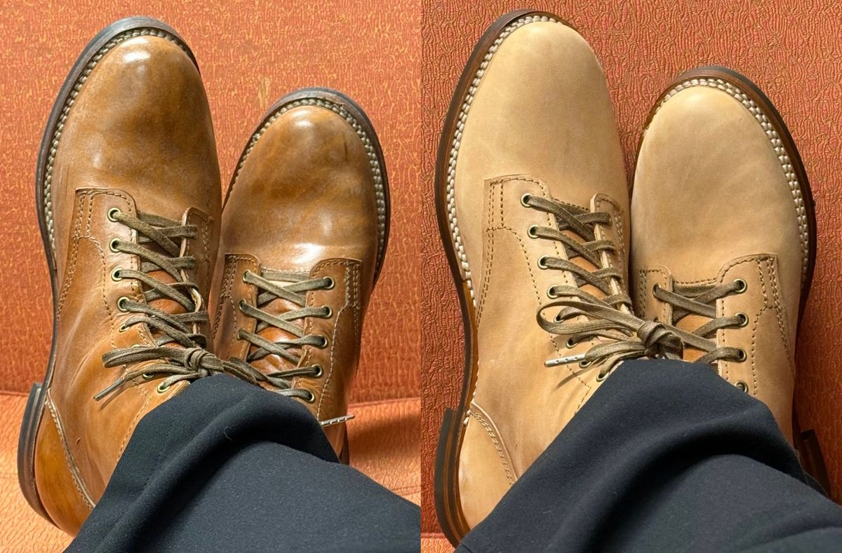 Photo by chris.8888 on March 13, 2026 of the Oldspeed MFG Service Boot 6” in Horween Russet Horsehide Strips.