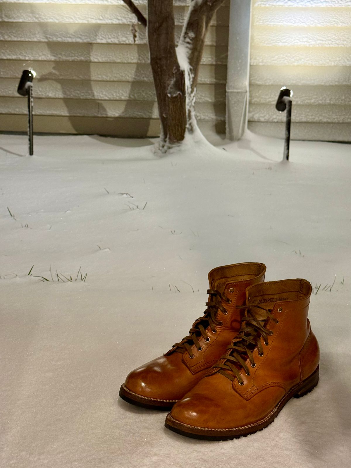 Photo by chris.8888 on March 16, 2026 of the Oldspeed MFG Service Boot 6” in Horween Russet Horsehide Strips.