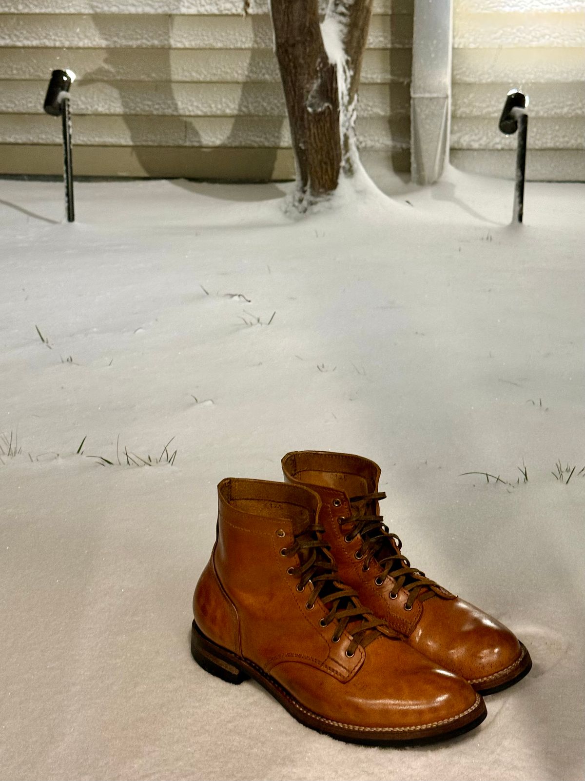 Photo by chris.8888 on March 16, 2026 of the Oldspeed MFG Service Boot 6” in Horween Russet Horsehide Strips.