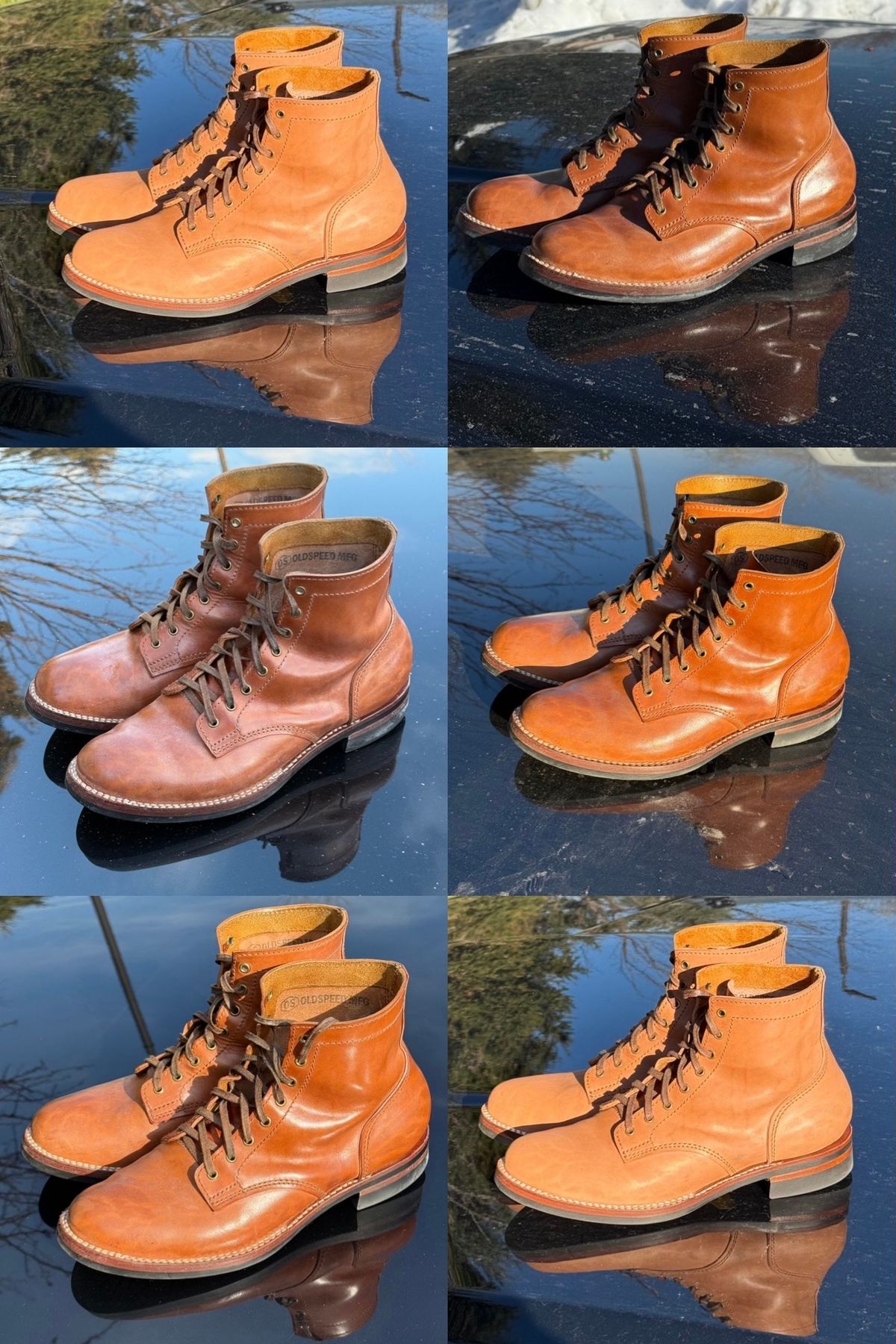 Photo by chris.8888 on March 26, 2026 of the Oldspeed MFG Service Boot 6” in Horween Russet Horsehide Strips.