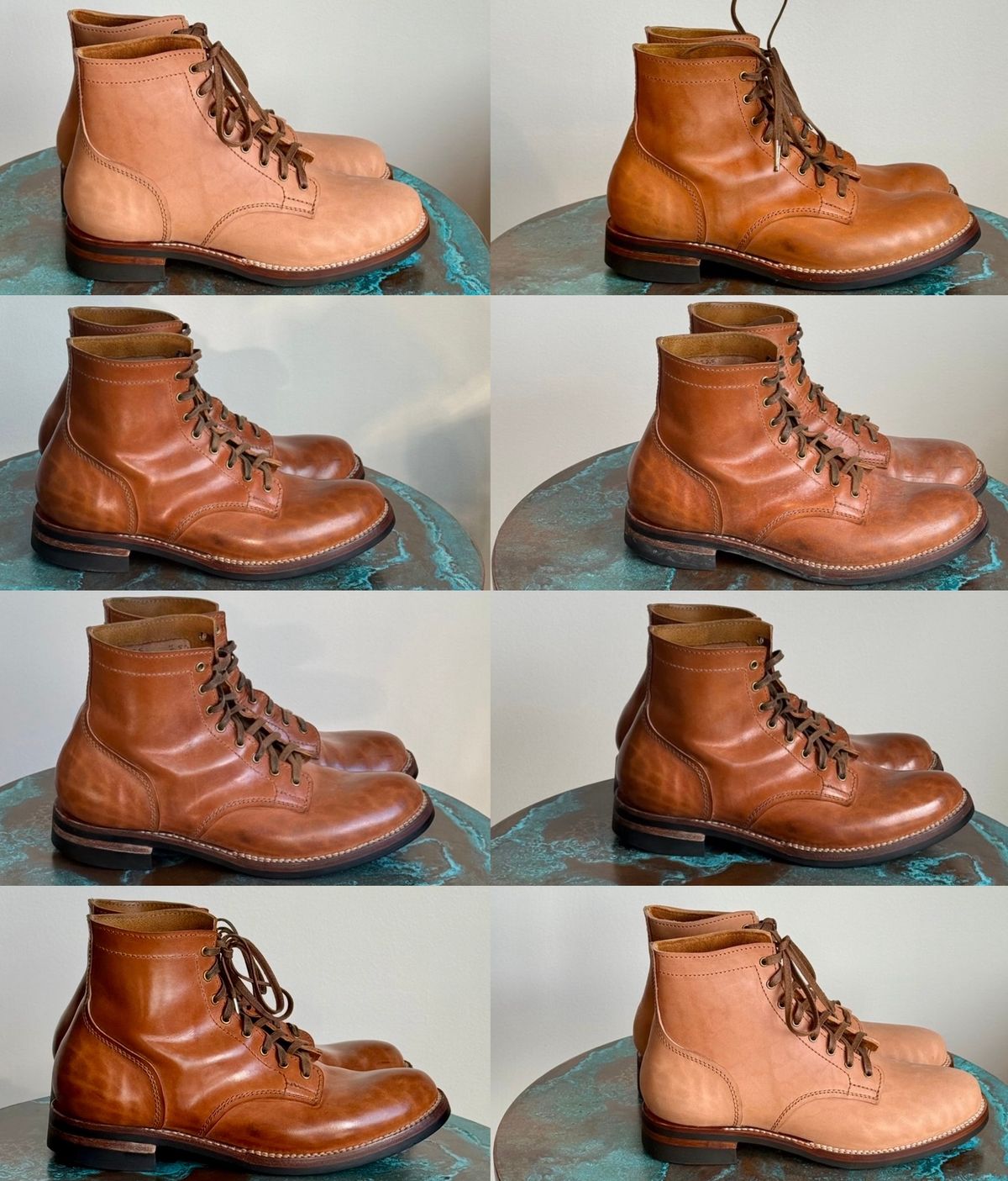 Photo by chris.8888 on March 30, 2026 of the Oldspeed MFG Service Boot 6” in Horween Russet Horsehide Strips.