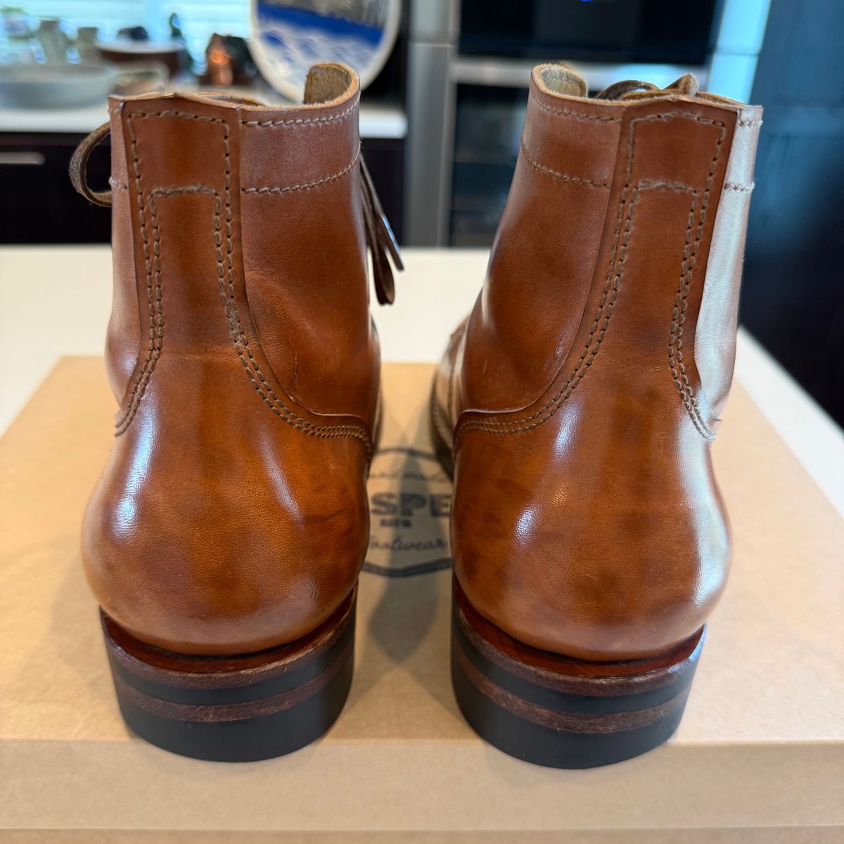 Photo by chris.8888 on June 18, 2026 of the Oldspeed MFG Service Boot 6” in Horween Russet Horsehide Strips.