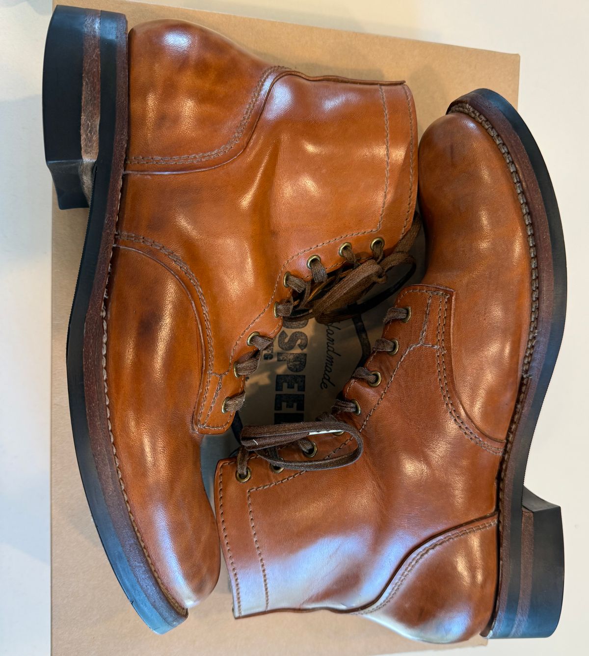 Photo by chris.8888 on June 18, 2026 of the Oldspeed MFG Service Boot 6” in Horween Russet Horsehide Strips.