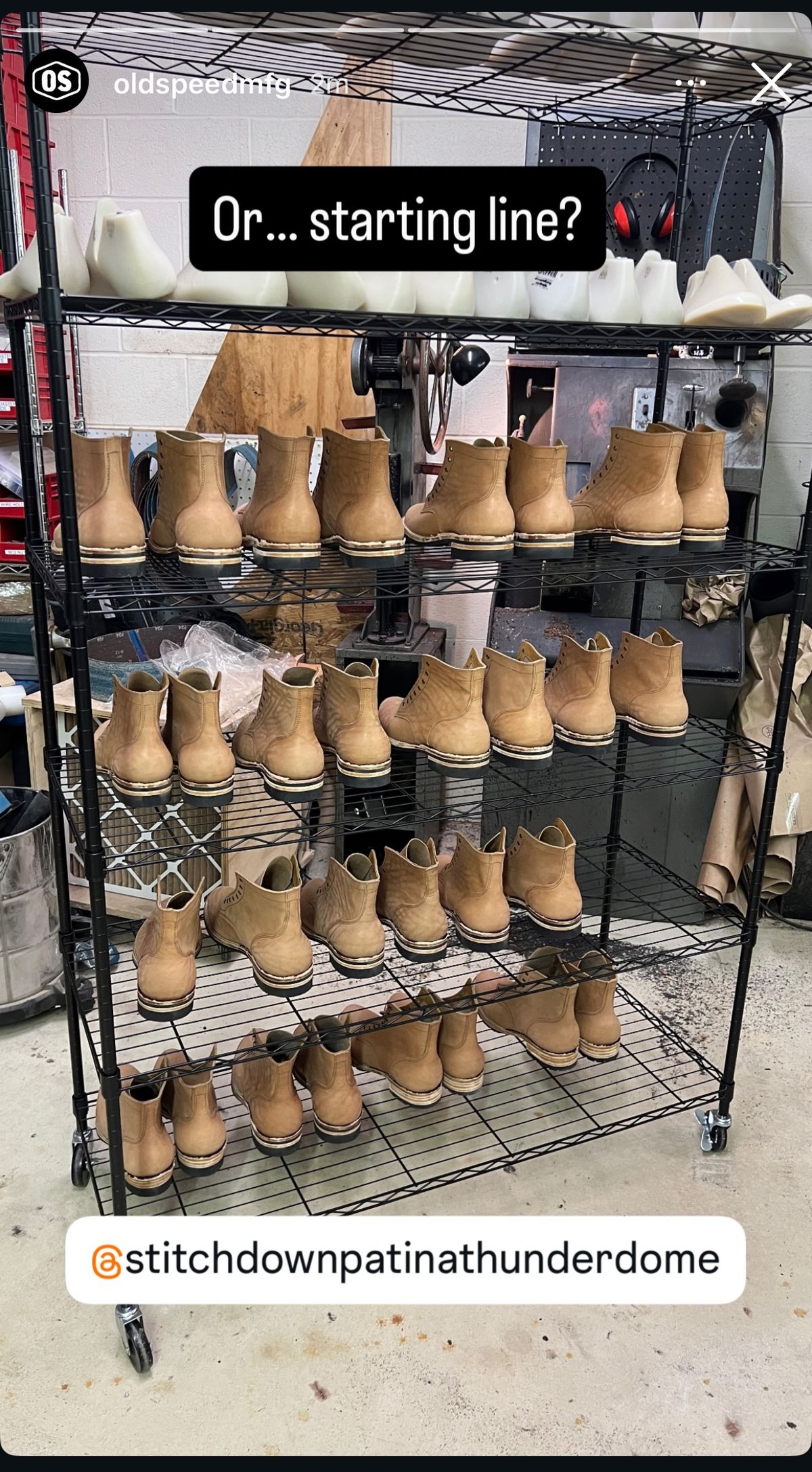Photo by chris.8888 on September 28, 2025 of the Oldspeed Service Boot 6” in Horween Russet Horsehide Strips.