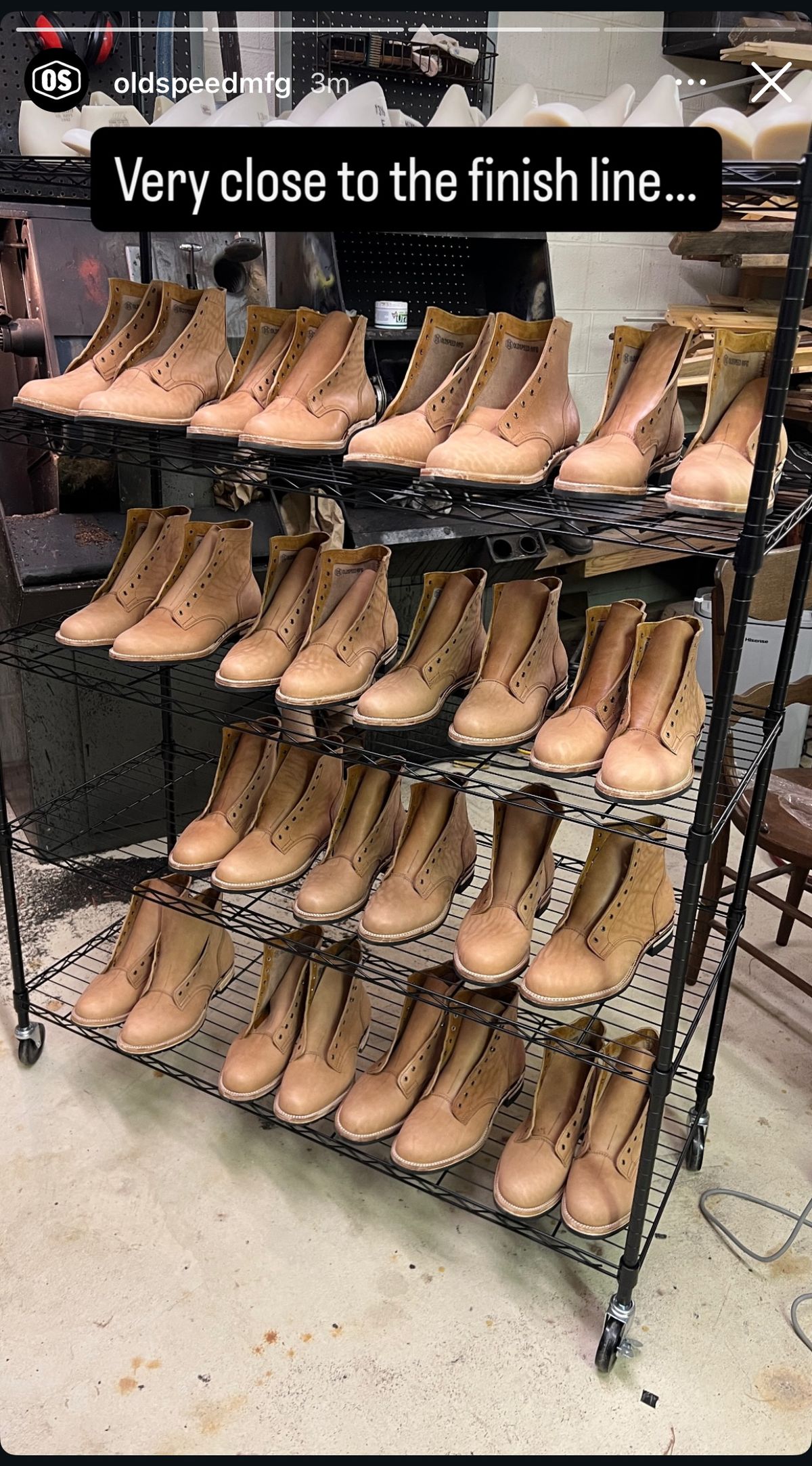Photo by chris.8888 on September 28, 2025 of the Oldspeed Service Boot 6” in Horween Russet Horsehide Strips.