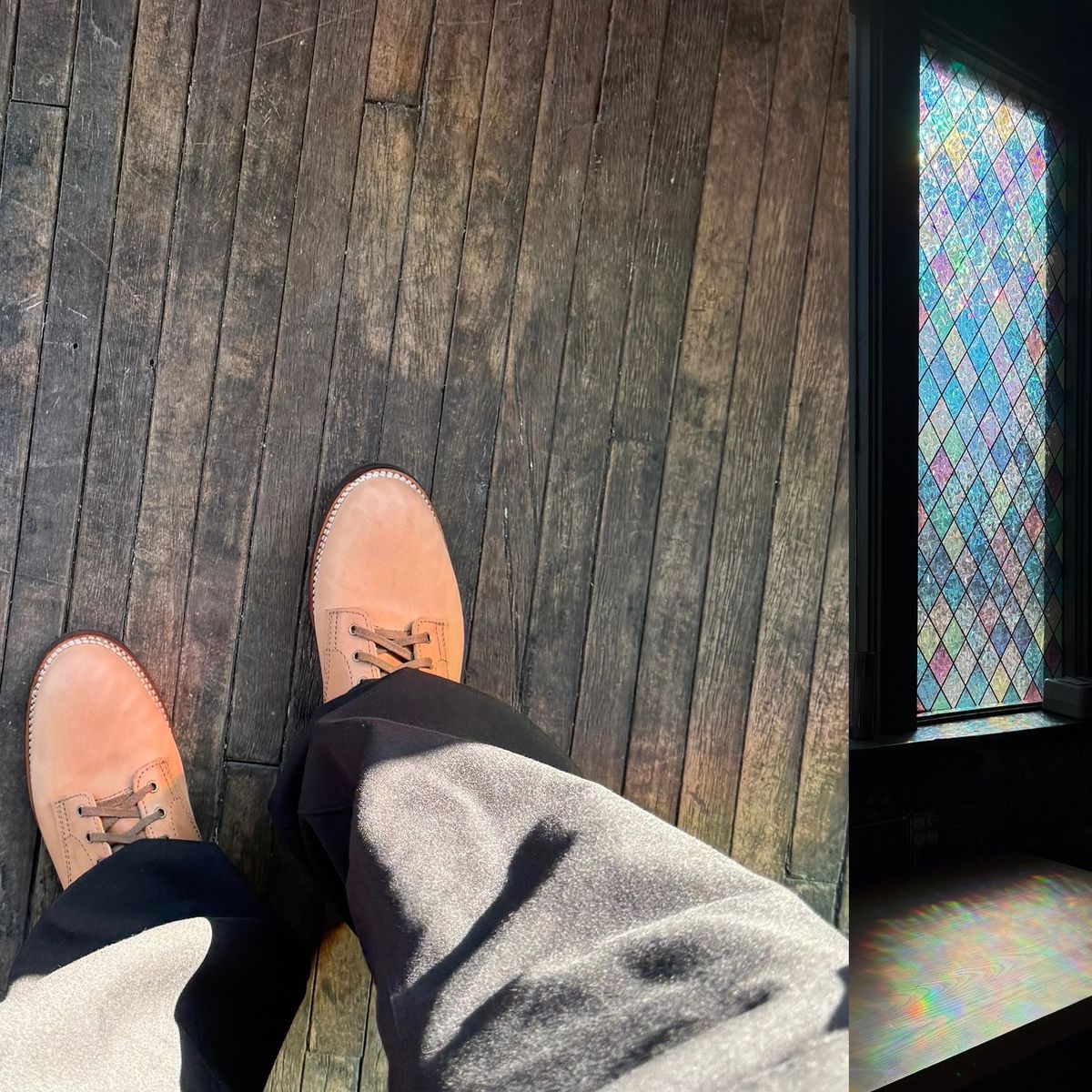 Photo by chris.8888 on October 3, 2025 of the Oldspeed Service Boot 6” in Horween Russet Horsehide Strips.