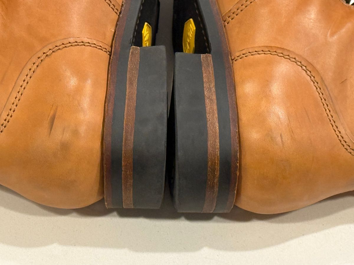 Photo by chris.8888 on October 27, 2025 of the Oldspeed Service Boot 6” in Horween Russet Horsehide Strips.