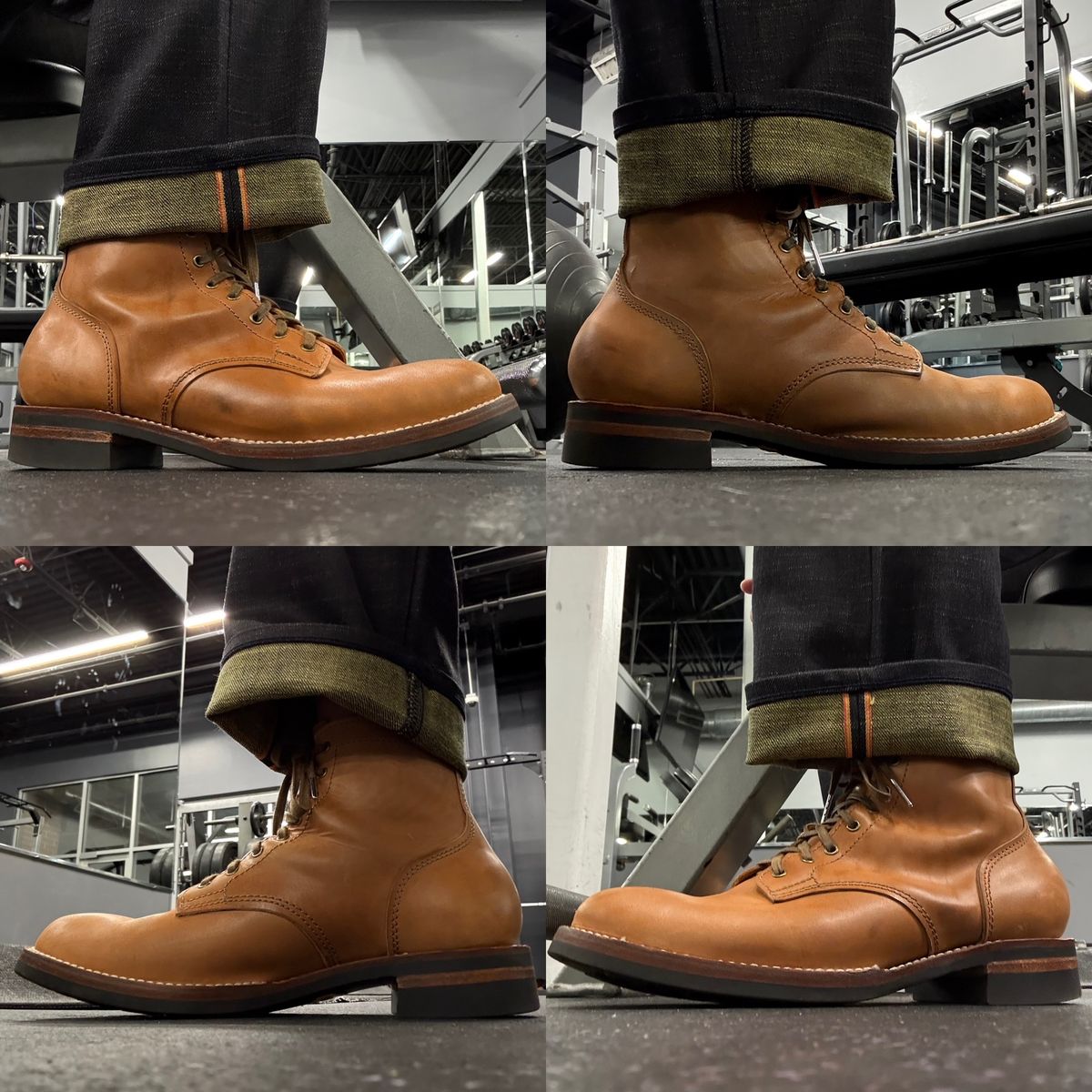 Photo by chris.8888 on October 28, 2025 of the Oldspeed Service Boot 6” in Horween Russet Horsehide Strips.