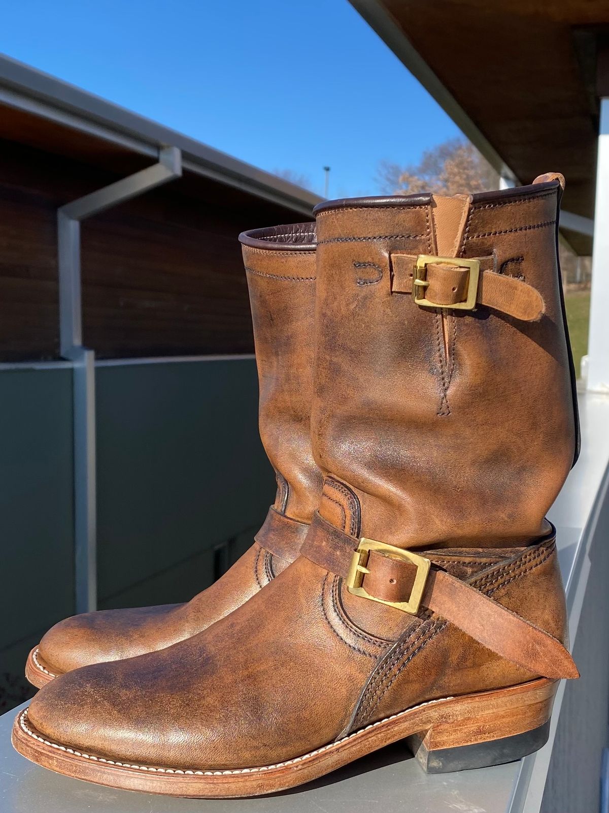 Photo by chris.8888 on December 1, 2024 of the Unsung U 22-2 Engineer Boot in Horween Chelsea Horsefront.