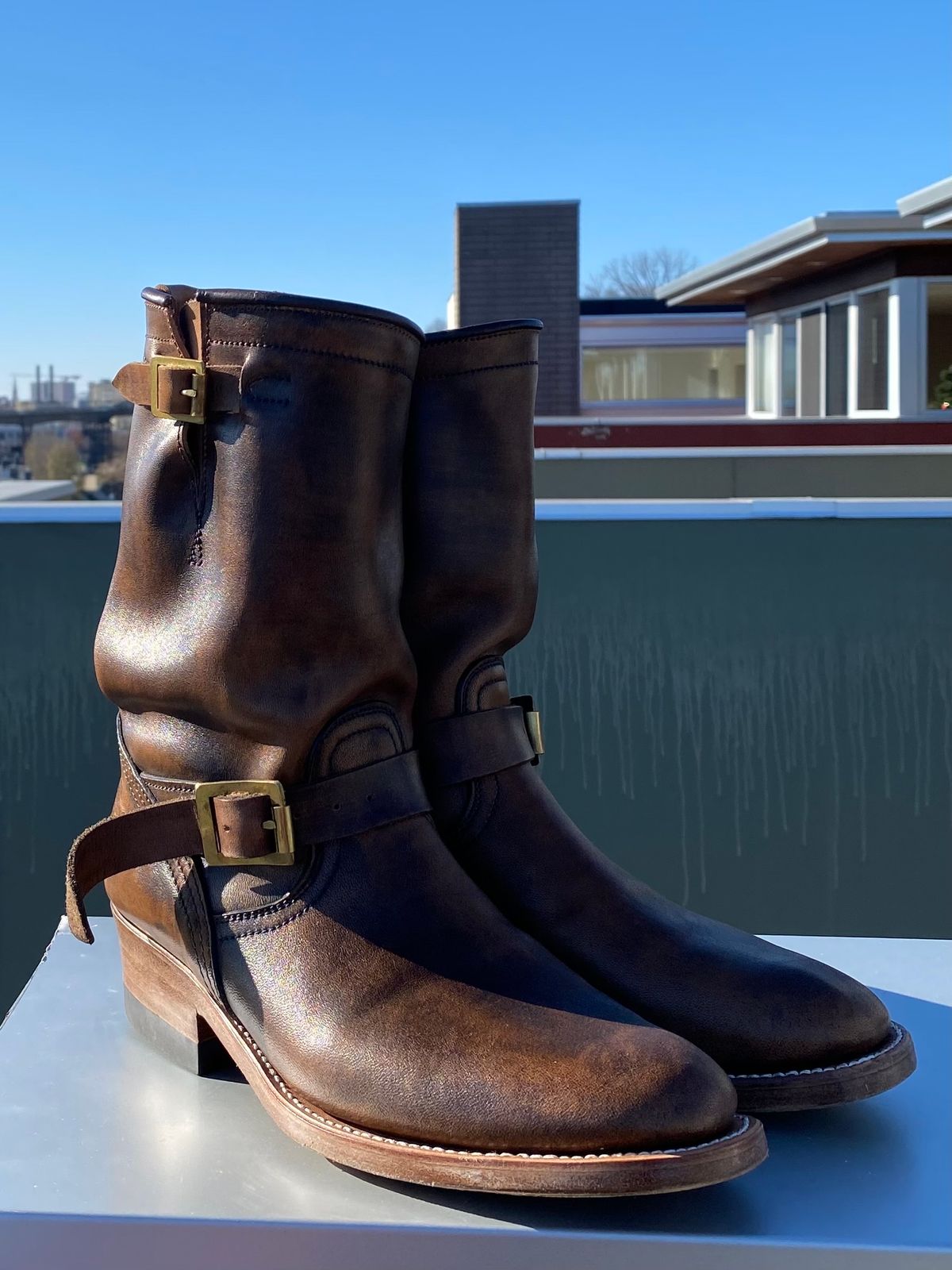 Photo by chris.8888 on December 1, 2024 of the Unsung U 22-2 Engineer Boot in Horween Chelsea Horsefront.