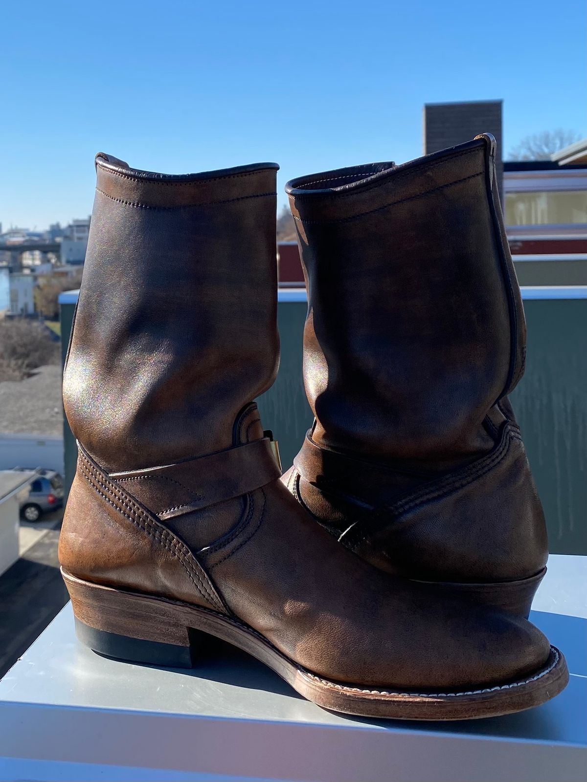 Photo by chris.8888 on December 1, 2024 of the Unsung U 22-2 Engineer Boot in Horween Chelsea Horsefront.