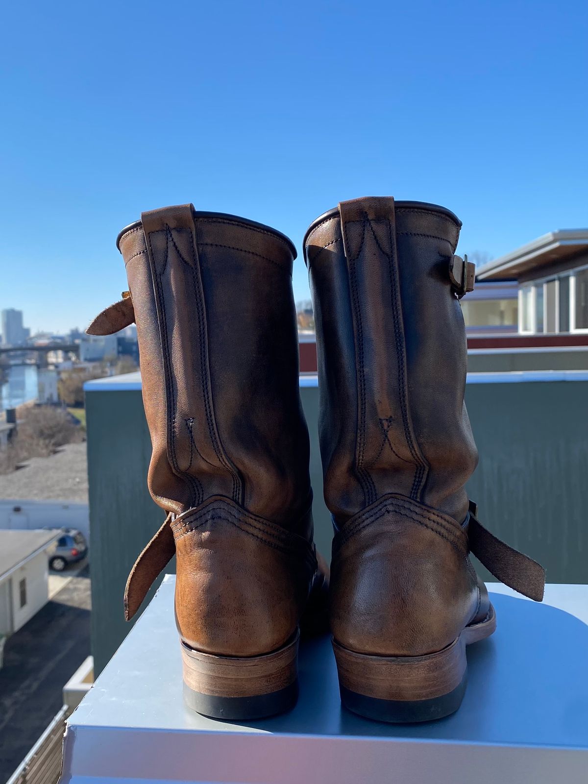 Photo by chris.8888 on December 1, 2024 of the Unsung U 22-2 Engineer Boot in Horween Chelsea Horsefront.