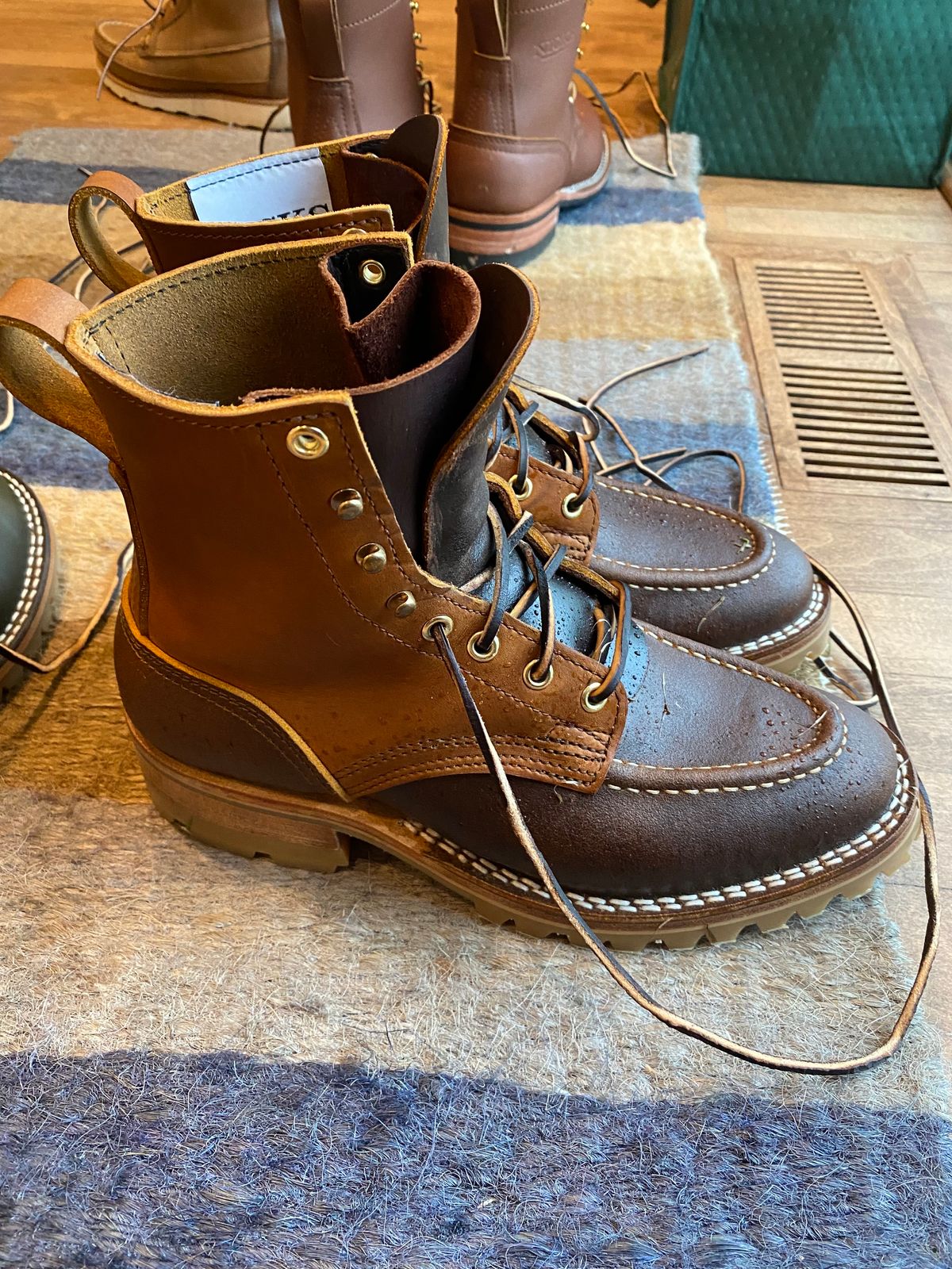 Photo by chris.8888 on May 21, 2025 of the Nicks x Parkhurst V3 in Horween Spokane Honey Smooth/Waxed.