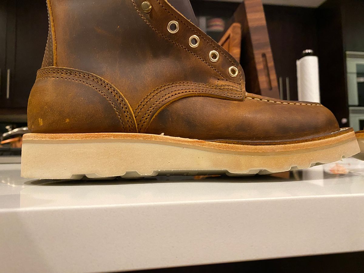 Photo by chris.8888 on September 27, 2024 of the Nicks Moc Toe in Horween Orange Predator.