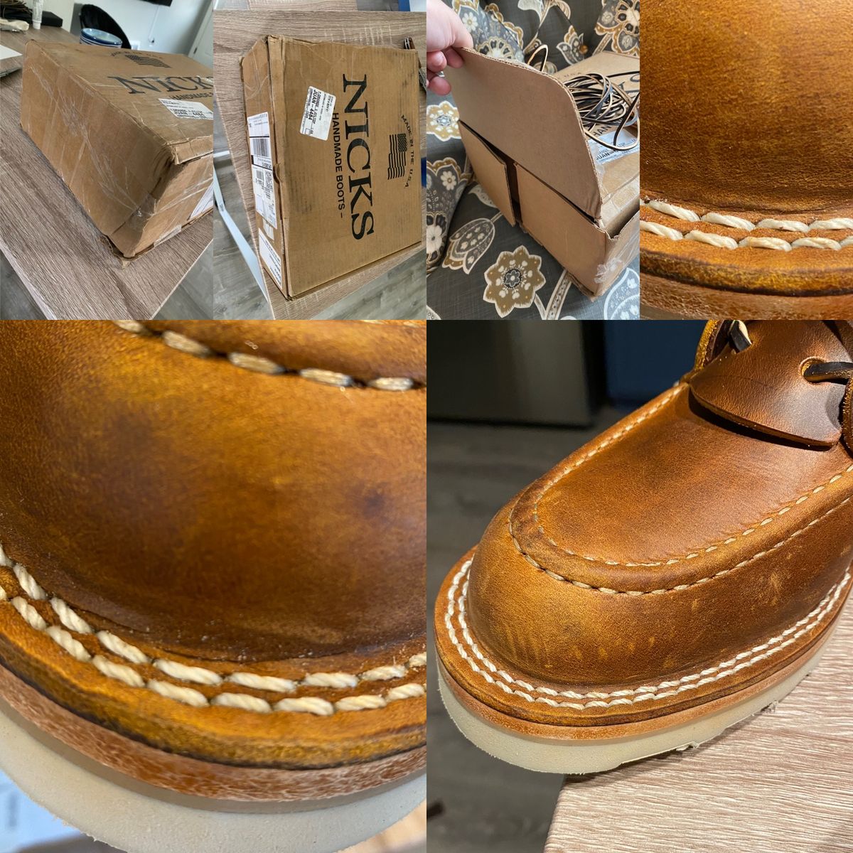 Photo by chris.8888 on July 24, 2024 of the Nicks Moc Toe in Horween Orange Predator.