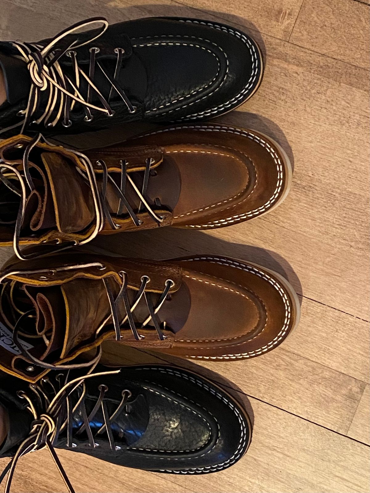 Photo by chris.8888 on March 18, 2025 of the Nicks Moc Toe in Horween Orange Predator.