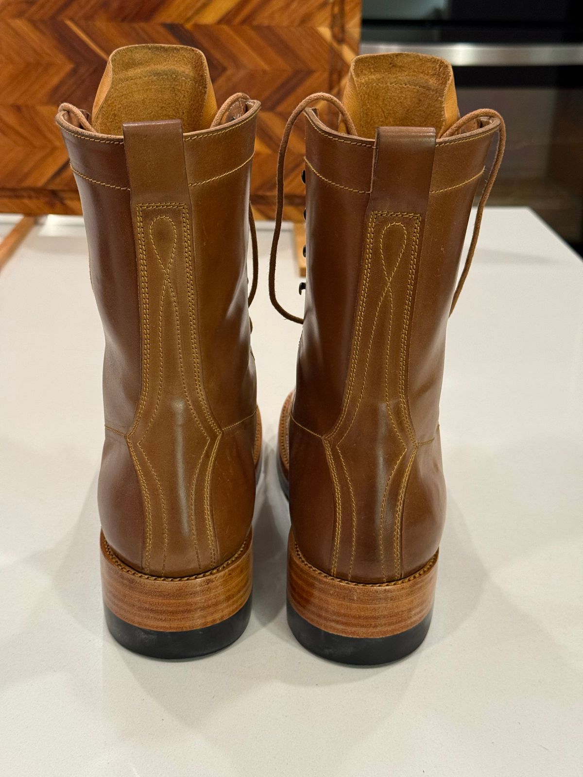 Photo by chris.8888 on August 13, 2025 of the Caswell Boot Company x Fortis Munson Last Collaboration in Horween Natural Shell Cordovan.