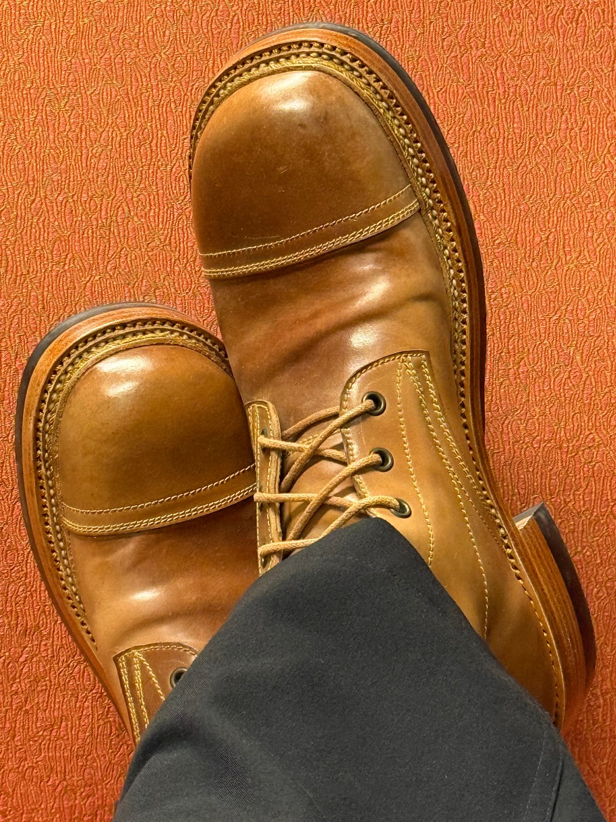 Photo by chris.8888 on September 30, 2025 of the Caswell Boot Company x Fortis Munson Last Collaboration in Horween Natural Shell Cordovan.