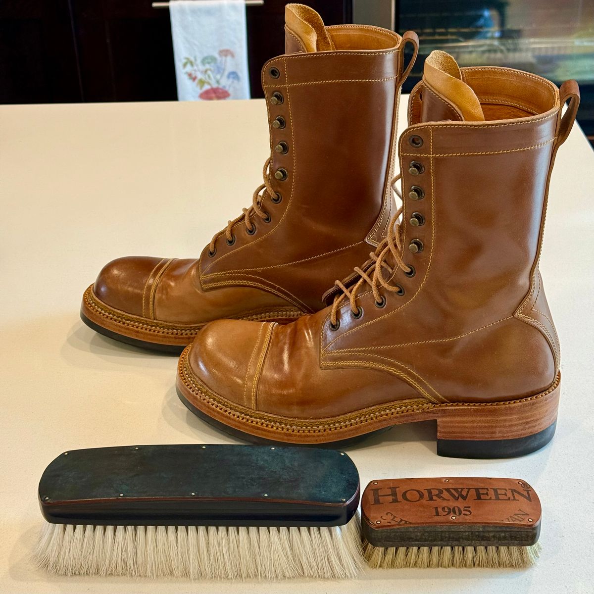 Photo by chris.8888 on October 19, 2025 of the Caswell Boot Company x Fortis Munson Last Collaboration in Horween Natural Shell Cordovan.