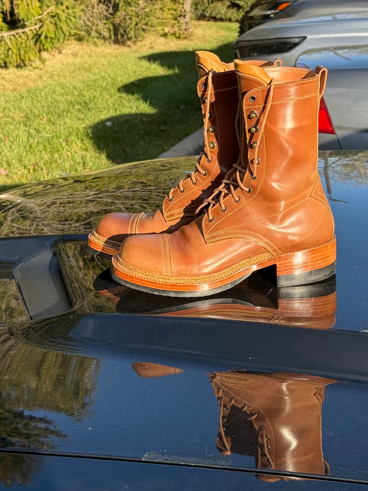 Photo by chris.8888 on October 30, 2025 of the Caswell Boot Company x Fortis Munson Last Collaboration in Horween Natural Shell Cordovan.