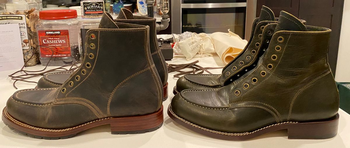 Photo by chris.8888 on December 15, 2024 of the Caswell Boot Company Danville in Gallun Olive Teton Stag.