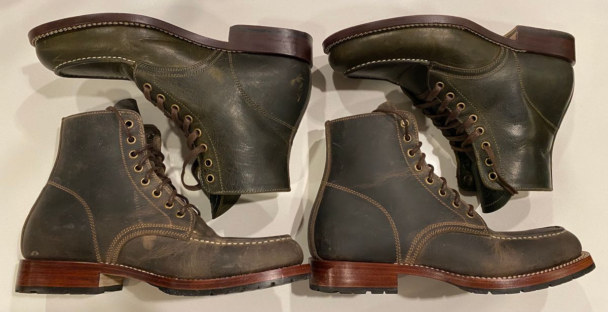 Photo by chris.8888 on December 15, 2024 of the Caswell Boot Company Danville in Gallun Olive Teton Stag.