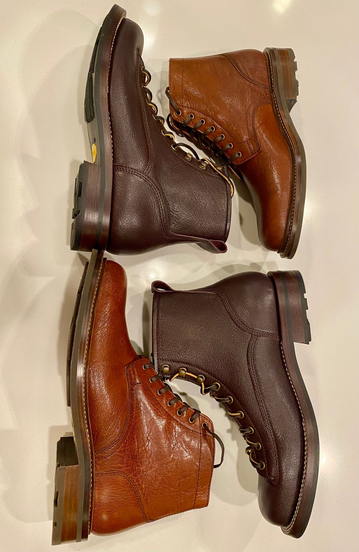 Photo by chris.8888 on April 18, 2025 of the Caswell Boot Company Lisbon in Tusting & Burnett African Sokoto Goat.