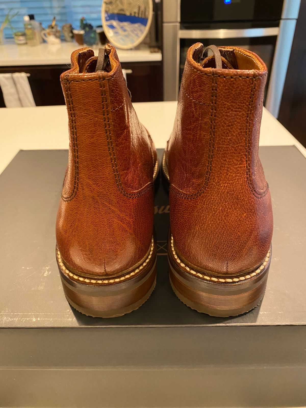 Photo by chris.8888 on April 17, 2025 of the Caswell Boot Company Lisbon in Tusting & Burnett African Sokoto Goat.