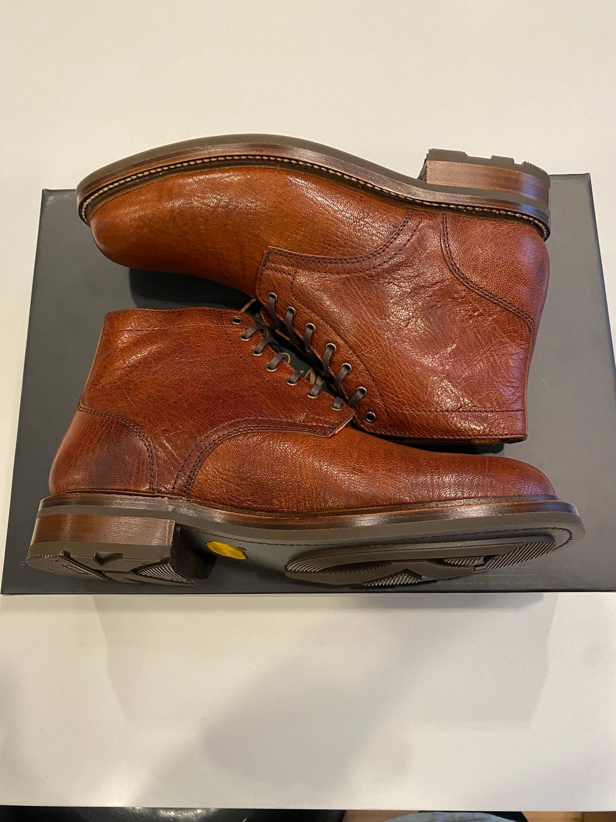 Photo by chris.8888 on April 17, 2025 of the Caswell Boot Company Lisbon in Tusting & Burnett African Sokoto Goat.
