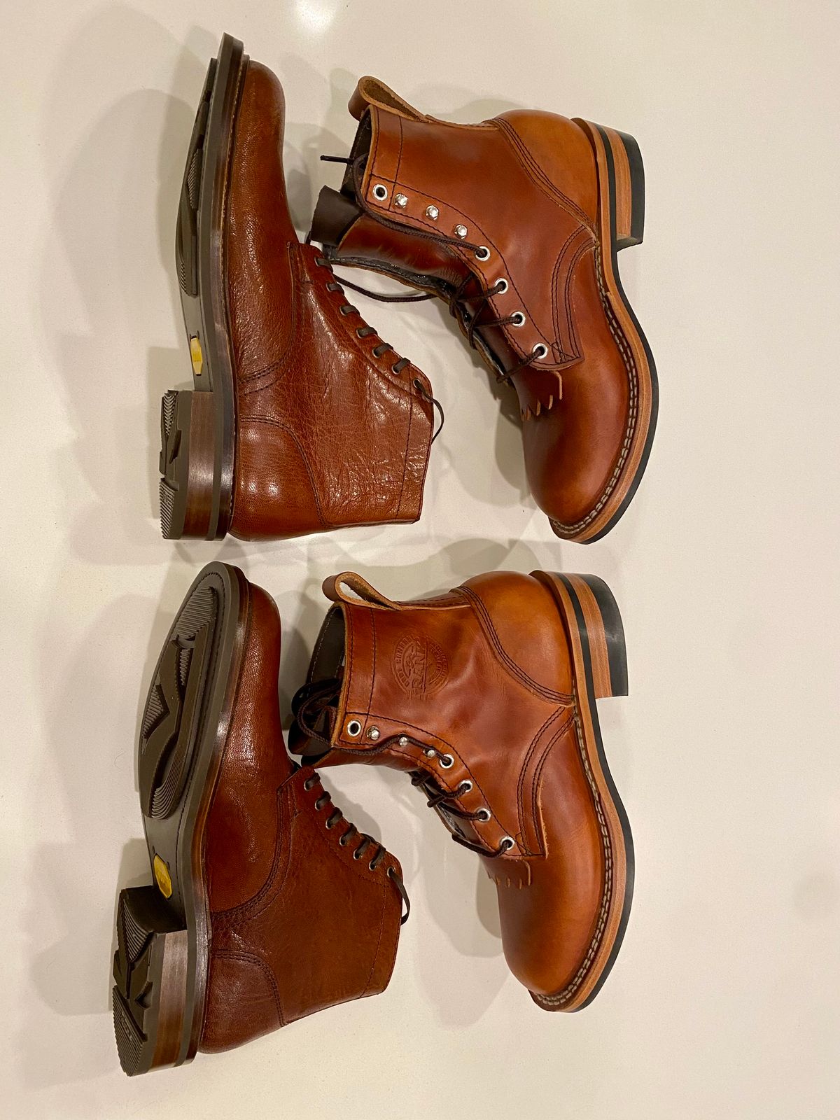 Photo by chris.8888 on April 18, 2025 of the Caswell Boot Company Lisbon in Tusting & Burnett African Sokoto Goat.