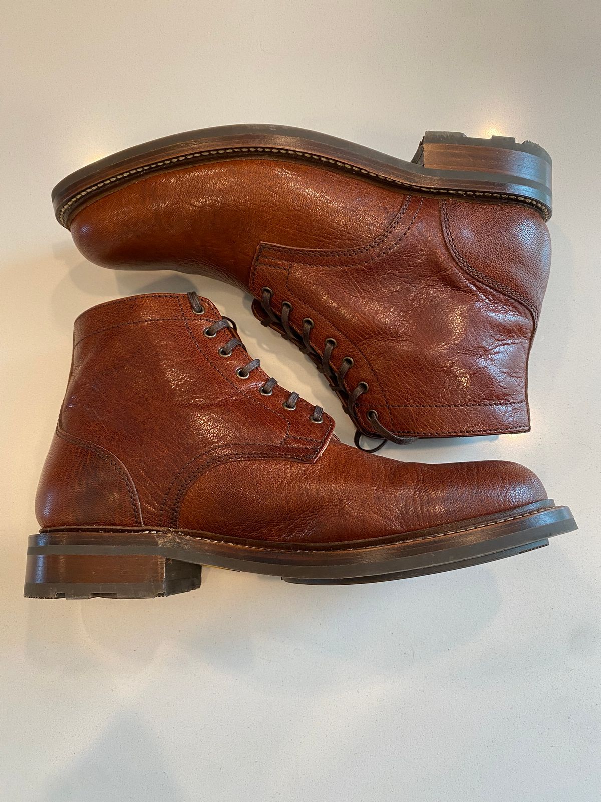 Photo by chris.8888 on June 16, 2025 of the Caswell Boot Company Lisbon in Tusting & Burnett African Sokoto Goat.
