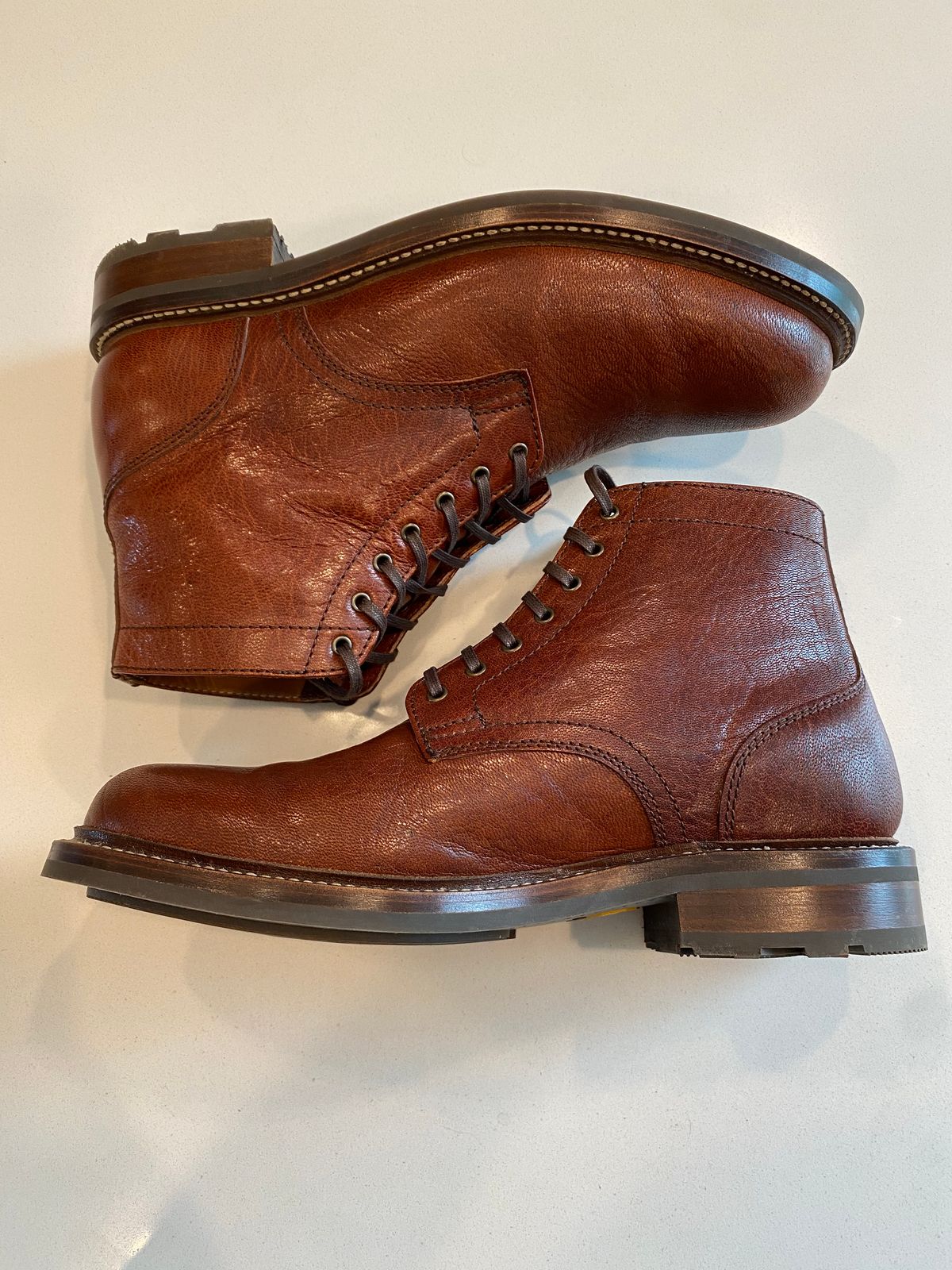 Photo by chris.8888 on June 16, 2025 of the Caswell Boot Company Lisbon in Tusting & Burnett African Sokoto Goat.