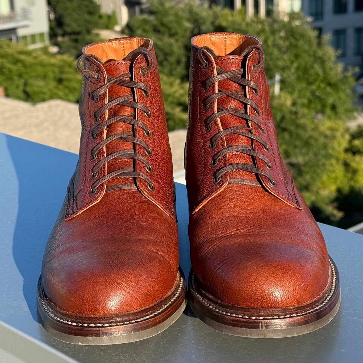 Photo by chris.8888 on September 1, 2025 of the Caswell Boot Company Lisbon in Tusting & Burnett African Sokoto Goat.