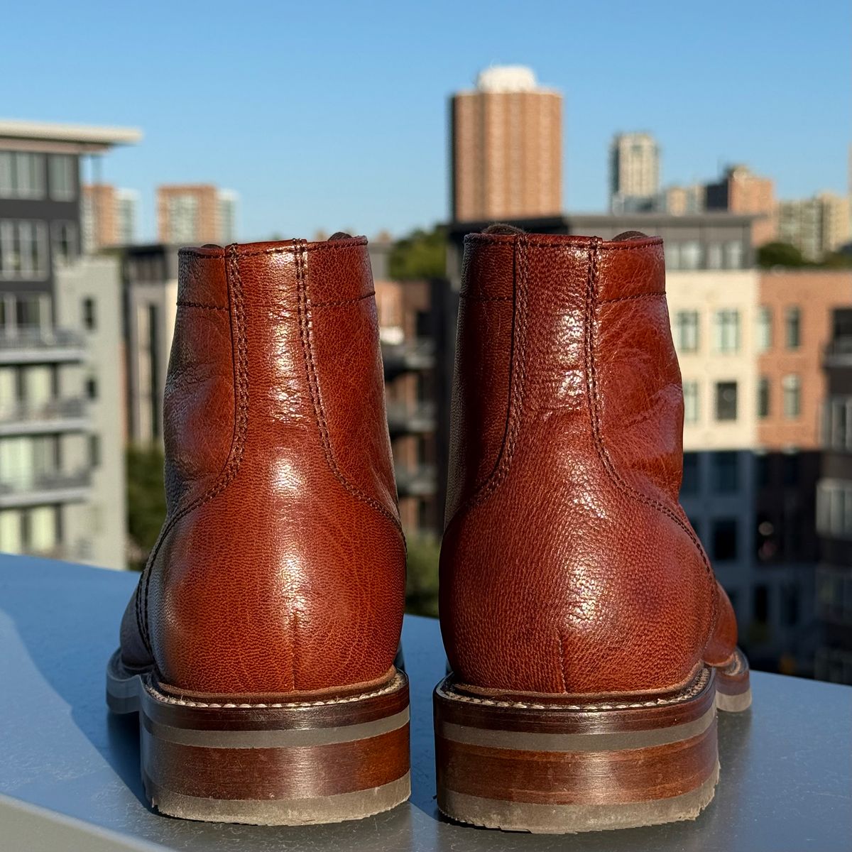 Photo by chris.8888 on September 1, 2025 of the Caswell Boot Company Lisbon in Tusting & Burnett African Sokoto Goat.