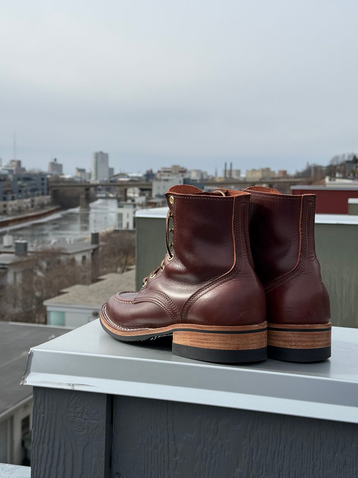 Photo by chris.8888 on February 28, 2026 of the Nicks x Parkhurst V3 in Horween Timber Roanoke.