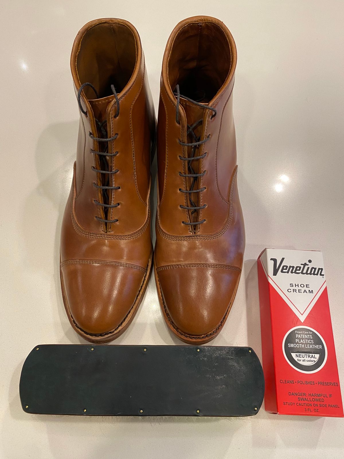Photo by chris.8888 on May 8, 2025 of the Allen Edmonds Park Avenue Dress Boot in Horween Natural Shell Cordovan.
