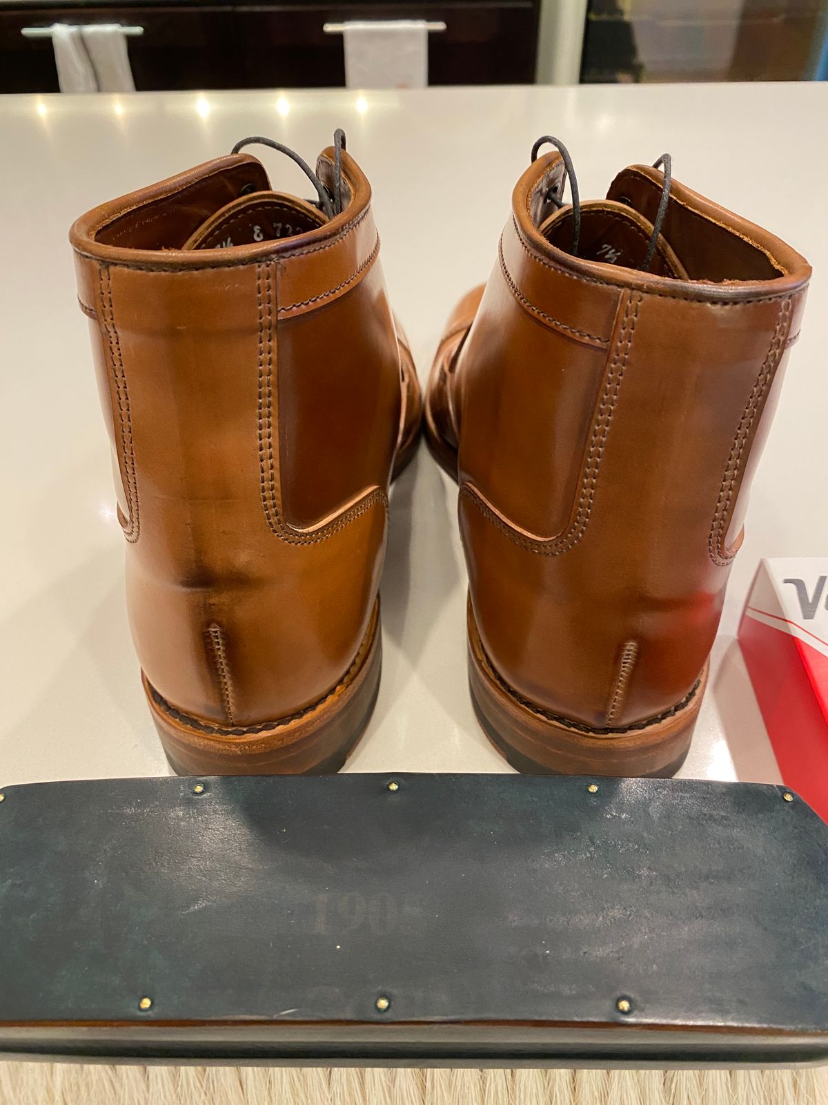 Photo by chris.8888 on May 8, 2025 of the Allen Edmonds Park Avenue Dress Boot in Horween Natural Shell Cordovan.