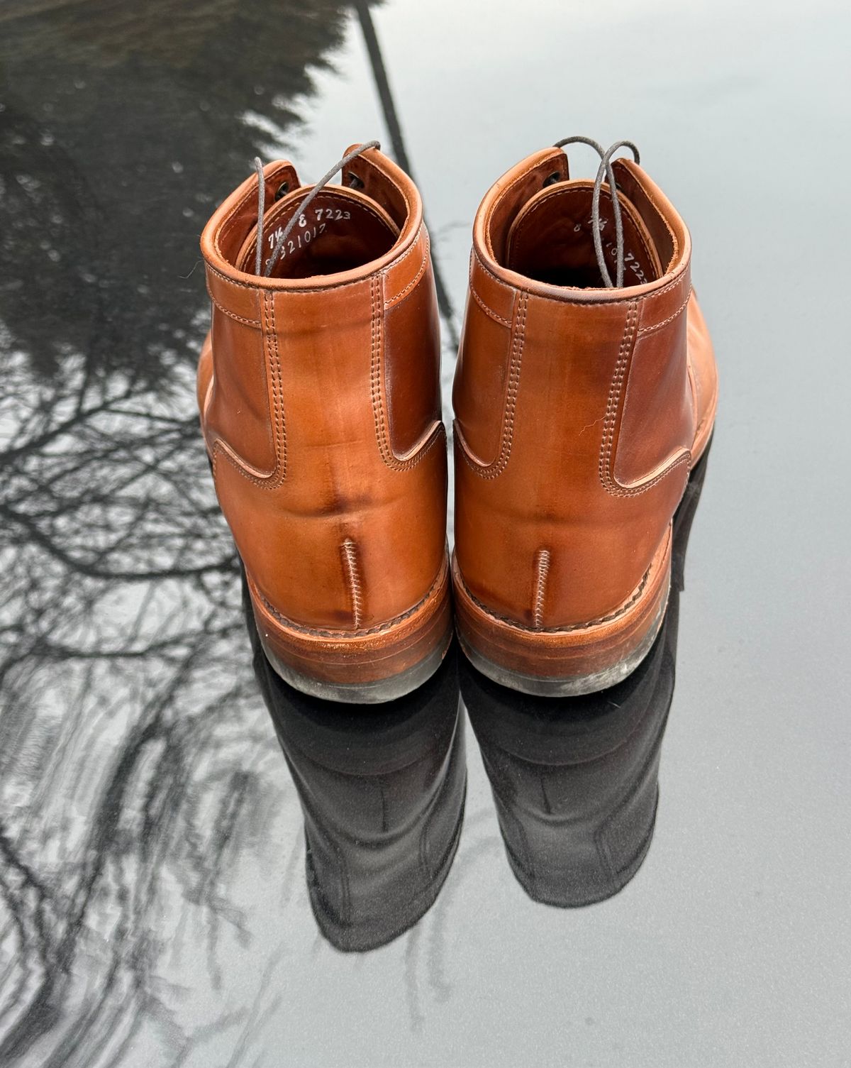 Photo by chris.8888 on February 17, 2026 of the Allen Edmonds Park Avenue Dress Boot in Horween Natural Shell Cordovan.