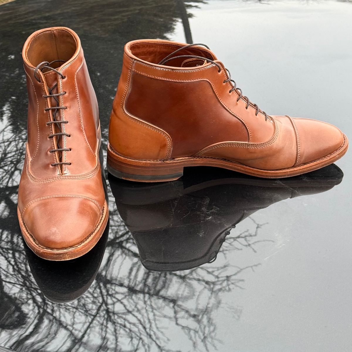 Photo by chris.8888 on February 17, 2026 of the Allen Edmonds Park Avenue Dress Boot in Horween Natural Shell Cordovan.