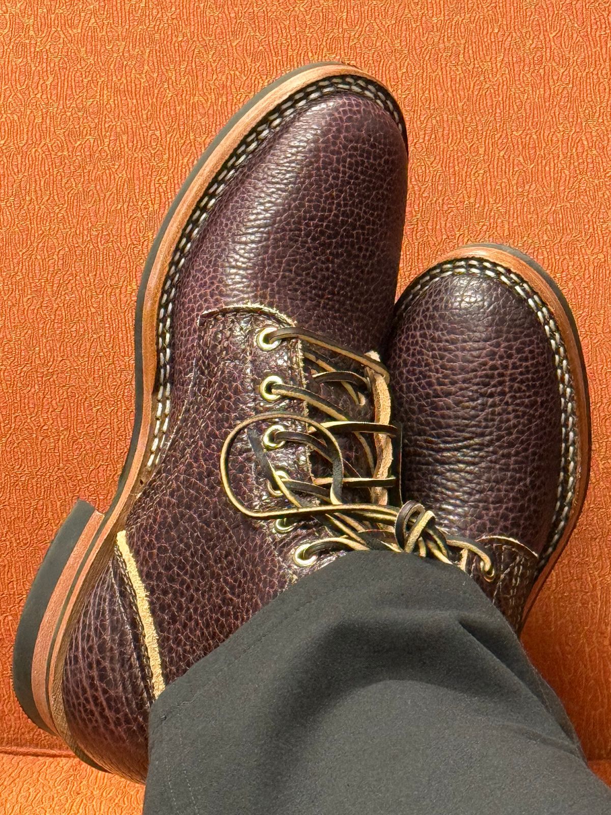 Photo by chris.8888 on September 11, 2025 of the Nicks x Parkhurst MTO in Horween Color 8 Yellowstone Bison.