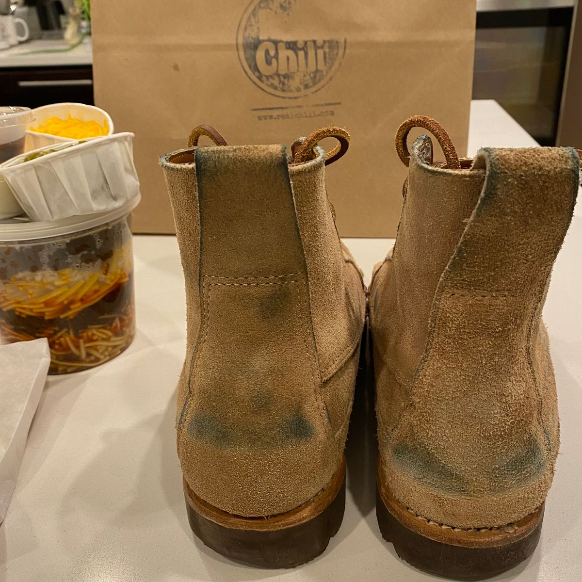 Photo by chris.8888 on March 9, 2025 of the Rancourt & Co. Harrison Boot in Horween Khaki Orion.