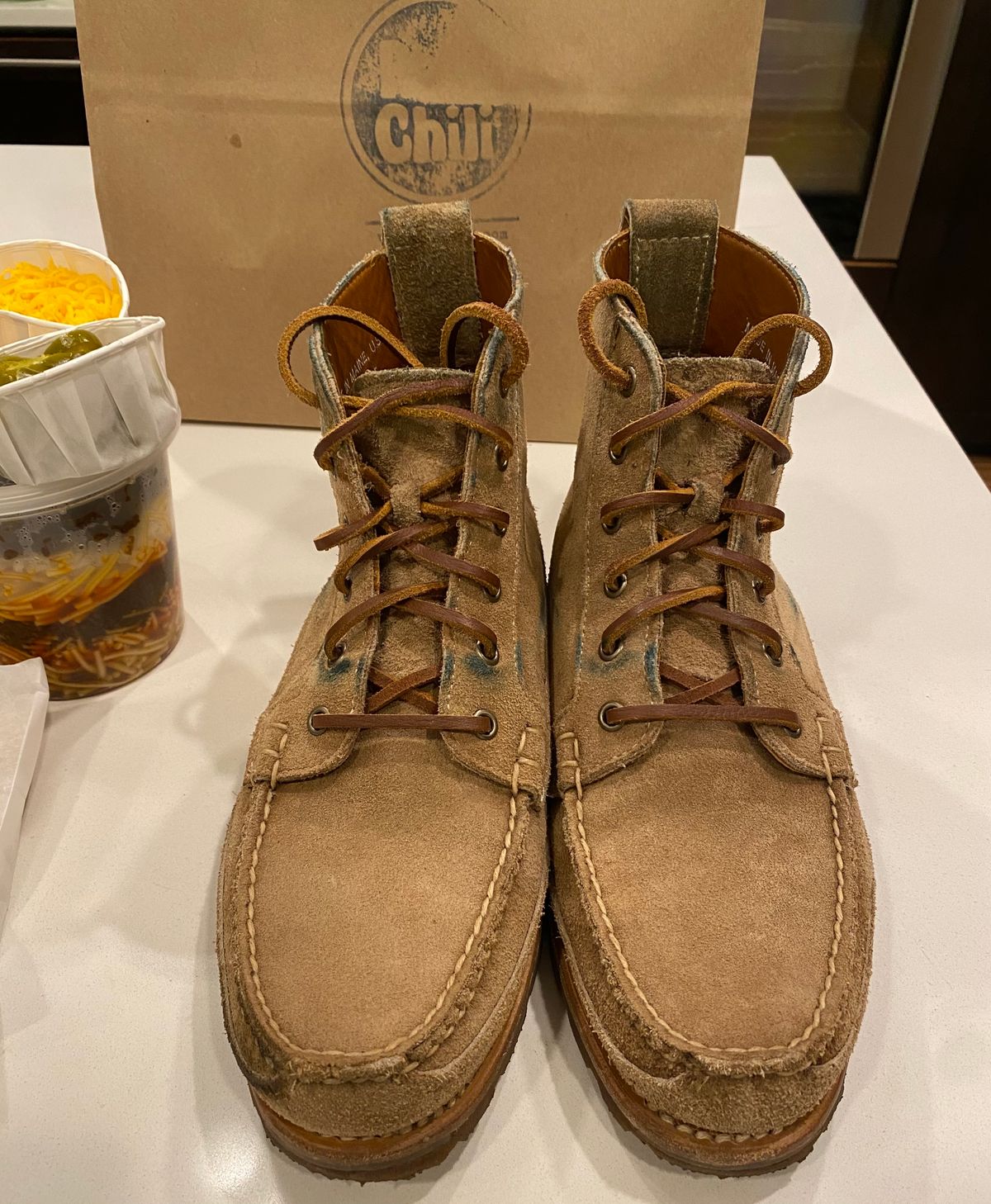 Photo by chris.8888 on March 9, 2025 of the Rancourt & Co. Harrison Boot in Horween Khaki Orion.