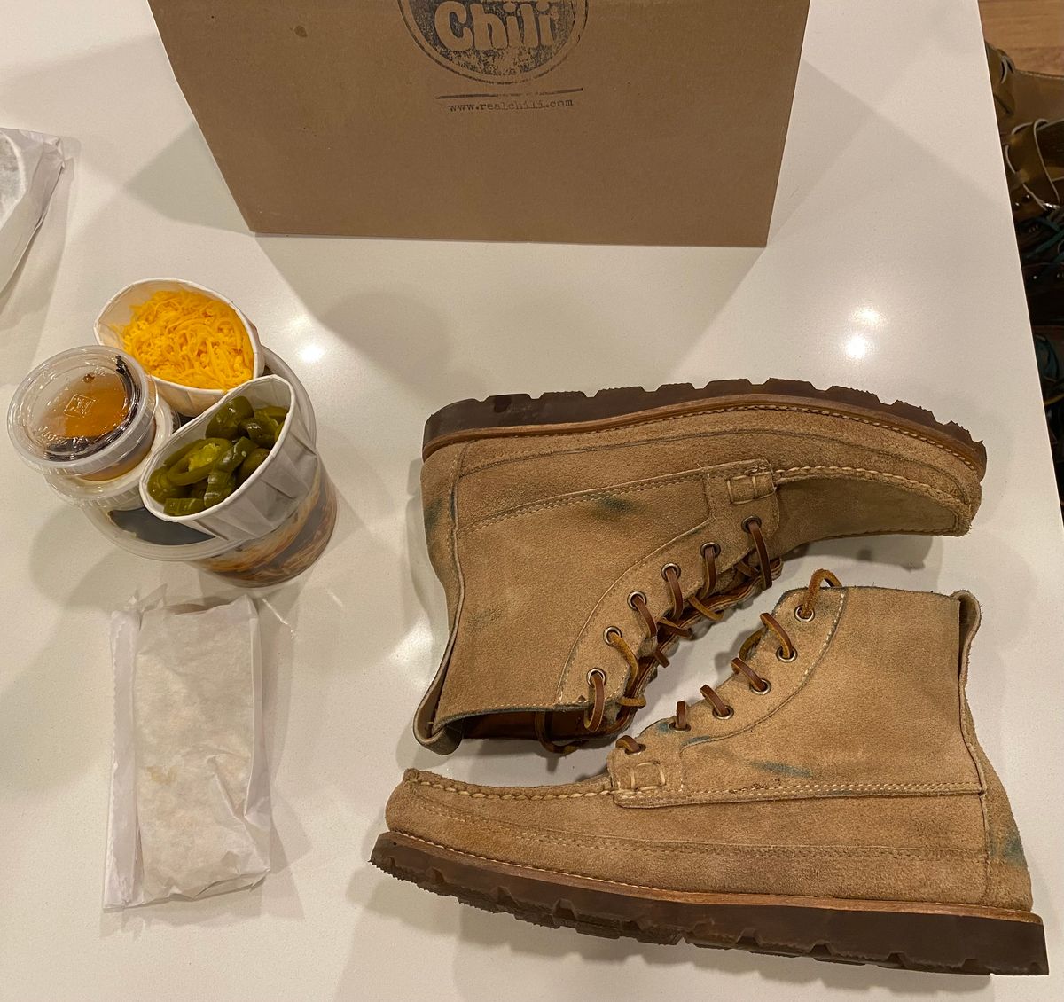 Photo by chris.8888 on March 9, 2025 of the Rancourt & Co. Harrison Boot in Horween Khaki Orion.