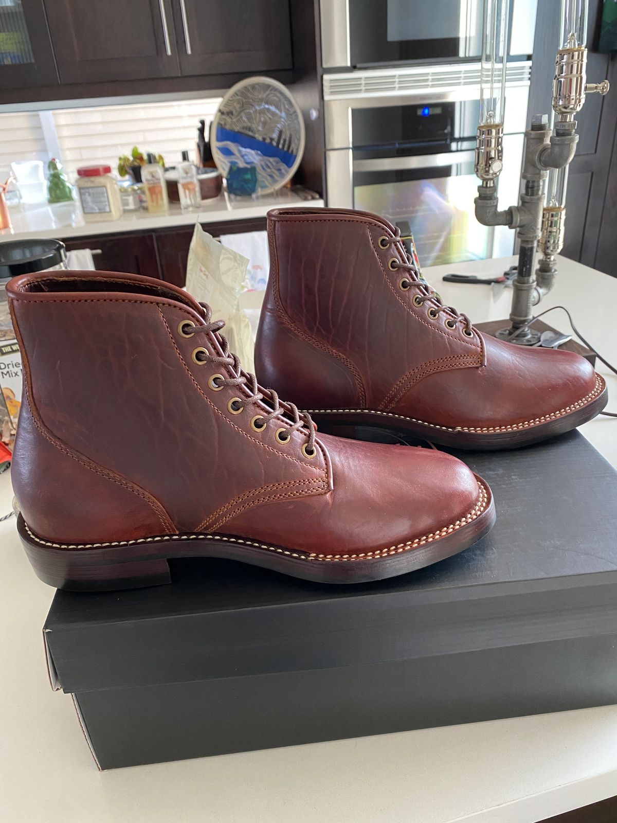Photo by chris.8888 on August 22, 2024 of the Caswell Boot Company Eastman in Gallun Cognac Horsehide.