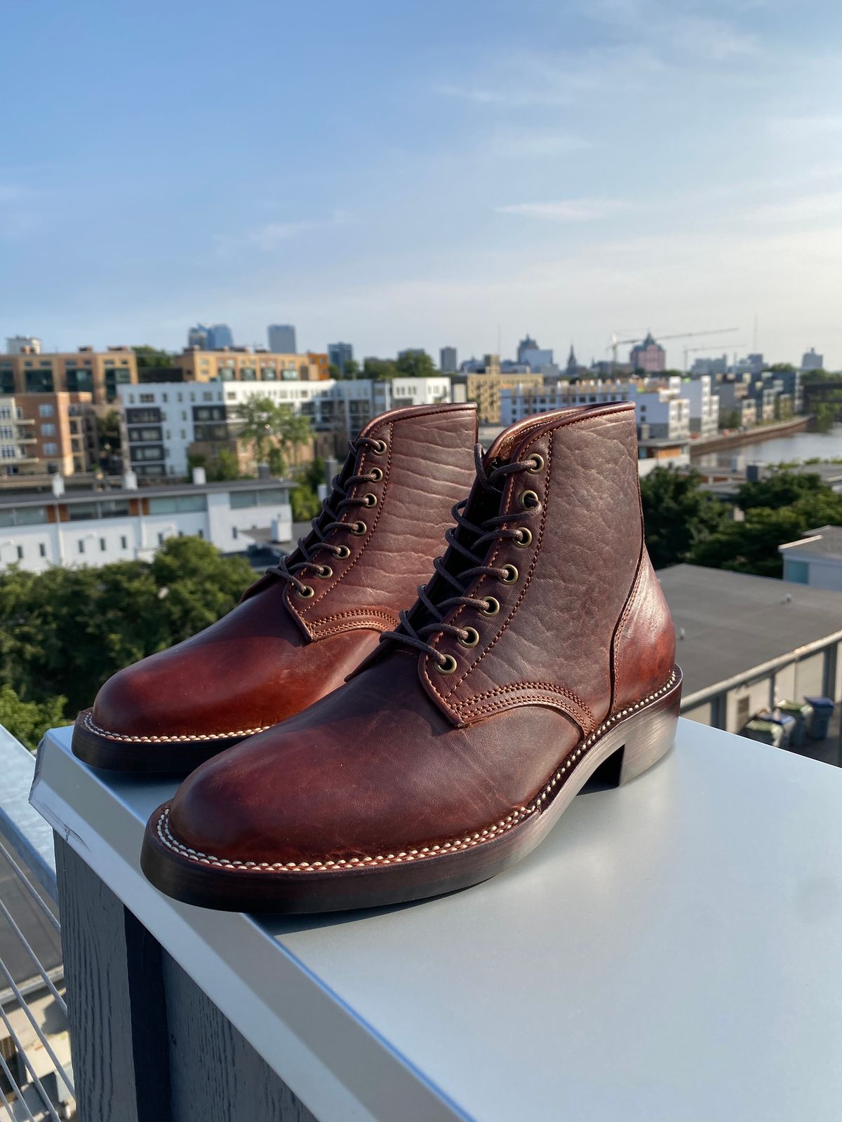 Photo by chris.8888 on August 22, 2024 of the Caswell Boot Company Eastman in Gallun Cognac Horsehide.