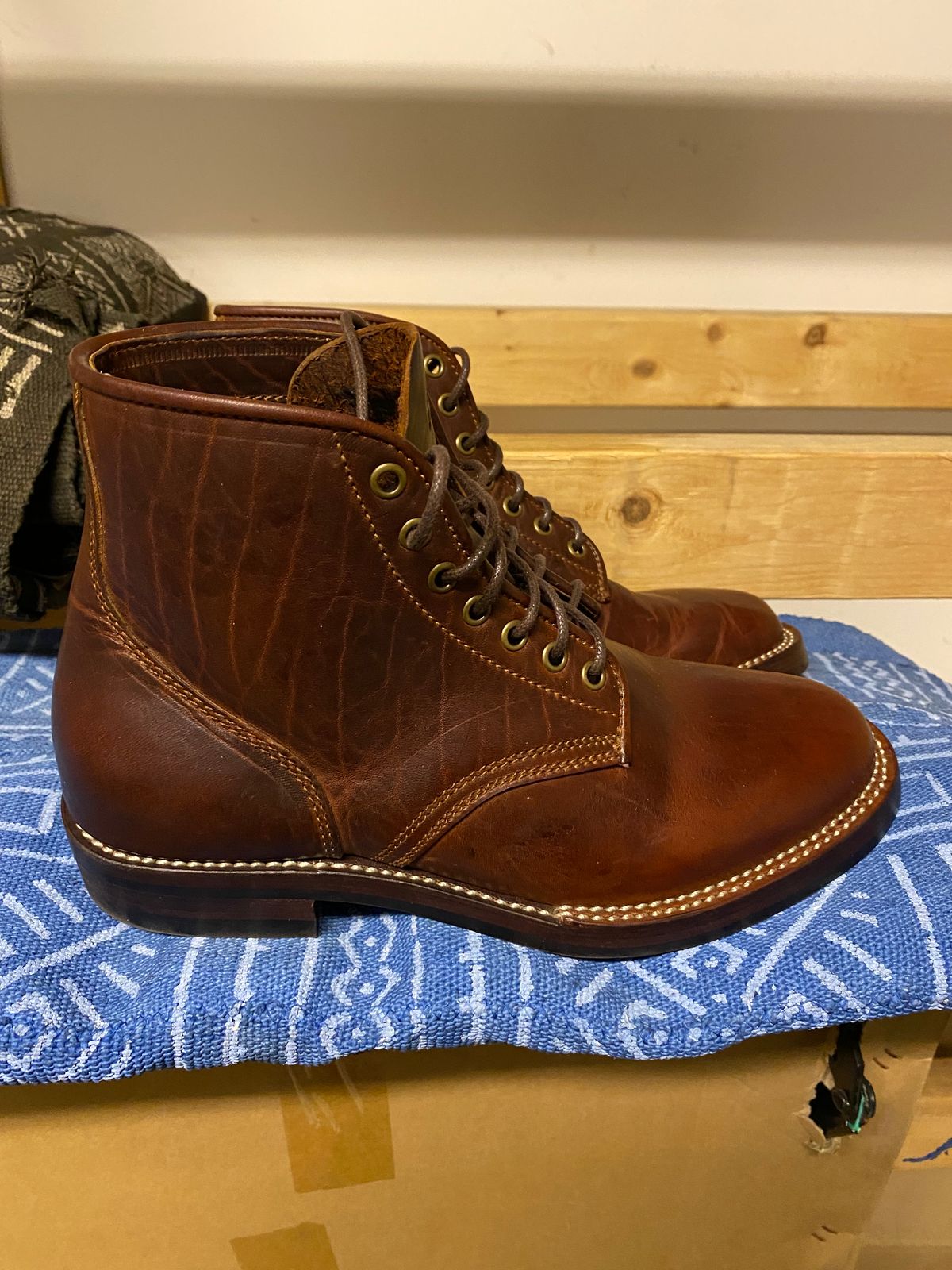 Photo by chris.8888 on November 3, 2024 of the Caswell Boot Company Eastman in Gallun Cognac Horsehide.